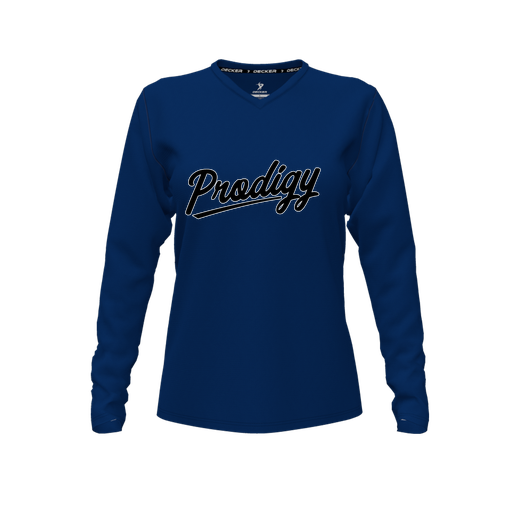 [FTLVCFNV-FYXS-LOGO2] Comfort T-Shirt (Female Youth XS, Navy, V Neck, Logo 2, Long Sleeve)