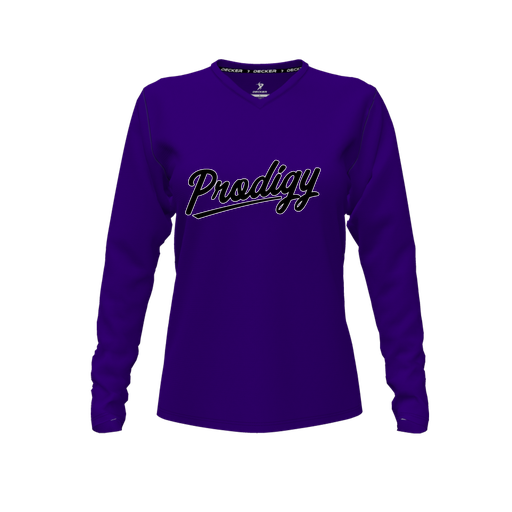 [FTLVCFPP-FYXS-LOGO2] Comfort T-Shirt (Female Youth XS, Purple, V Neck, Logo 2, Long Sleeve)