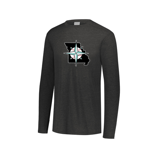 [FTLCUBBK-AXS-LOGO3] Decker Men's Tri-Blend T-Shirt - Long Sleeve (Adult XS, Black, Logo 3)