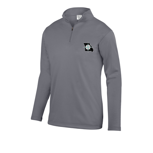 [FOLQFFGY-AS-LOGO3] Decker Men's FlexFleece 1/4 Zip (Adult S, Gray, Logo 3)